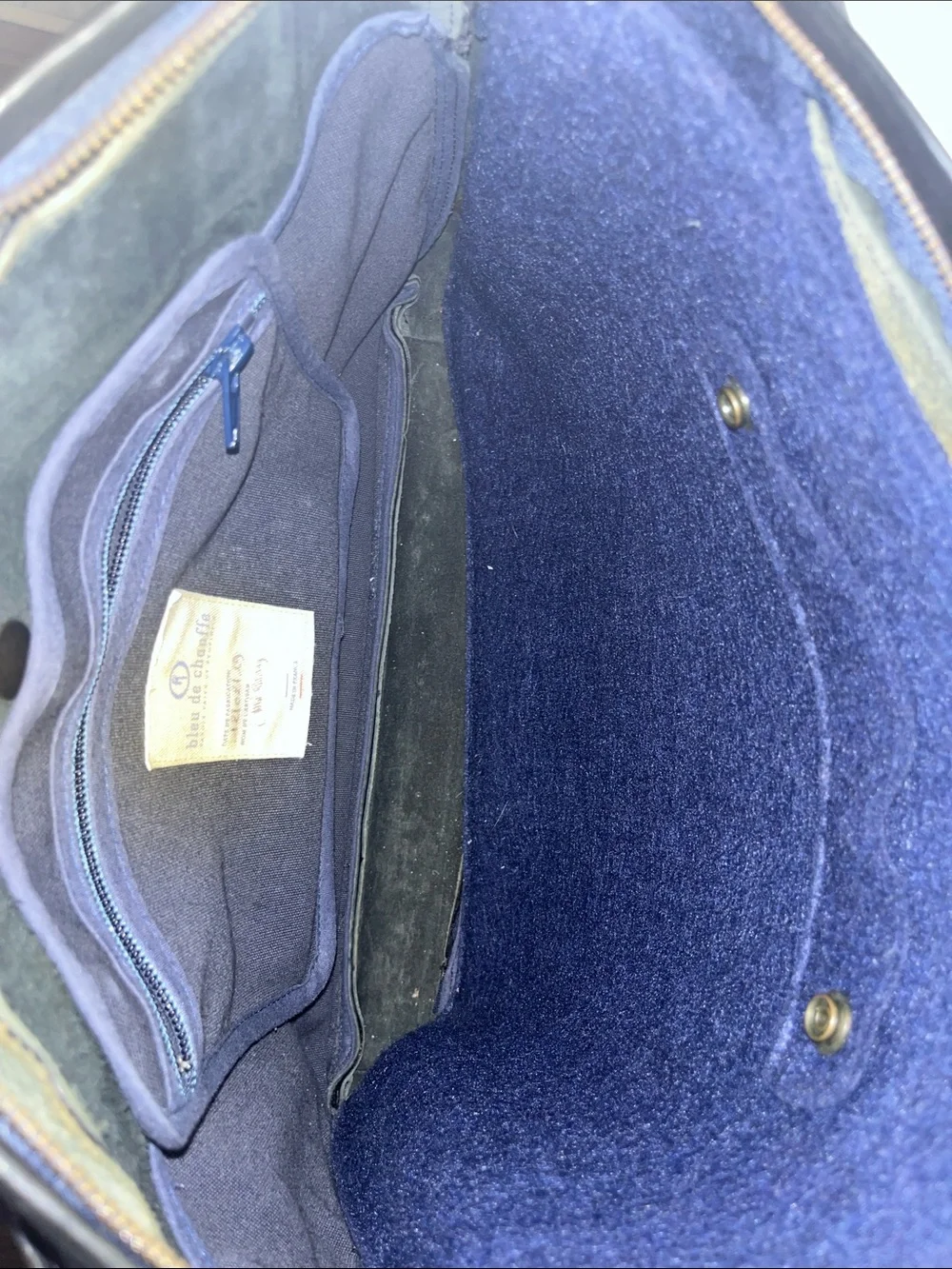 Handmade Italian Bleu de Chauffe Business Bag